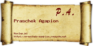 Praschek Agapion névjegykártya